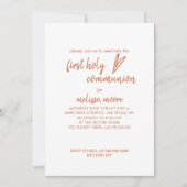 ファーストホーリーコミューニオンボホモダンハートテラコッタ 招待状 (正面)