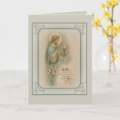 ファーストホーリーコミューニオンヴァージンメアリーユーチャーリスト カード (黄色い花)