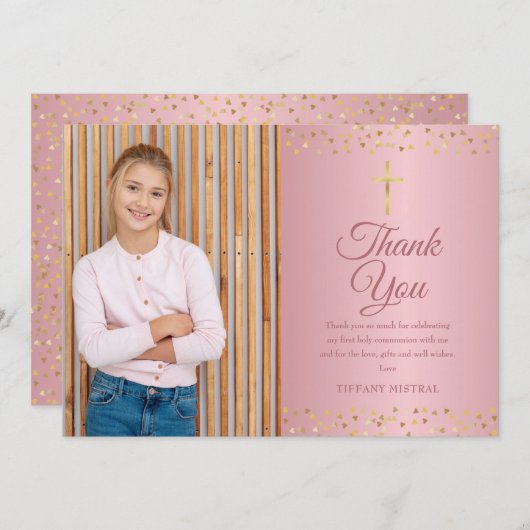 ファーストホーリーコミューンバラ金ゴールドハート サンキューカード (正面/裏面)