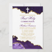 ファーストホーリーコミューンパープル金ゴールド大理石ゲード 招待状 (正面)