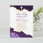 ファーストホーリーコミューンパープル金ゴールド大理石ゲード 招待状 (スタンド正面)