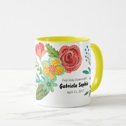 ファーストホーリーコミューン名前をカスタムするフローラ |マグカップ マグカップ (正面右)