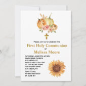 ファーストホーリー秋カボチャひまわり写真 招待状 (正面)