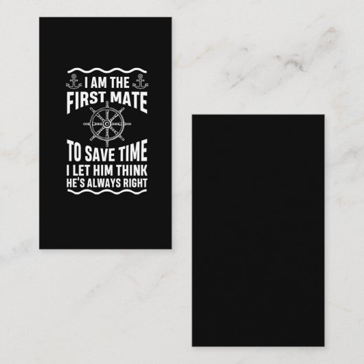 ファーストマおもしろいテ引用文ナウティックセイリングユーモア 名刺 (正面/裏面)