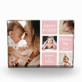 ファーストマザーズデーベビーピンク4フォトコラージュブロック フォトブロック (正面)