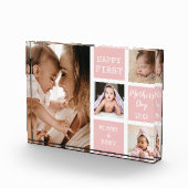 ファーストマザーズデーベビーピンク4フォトコラージュブロック フォトブロック (右)