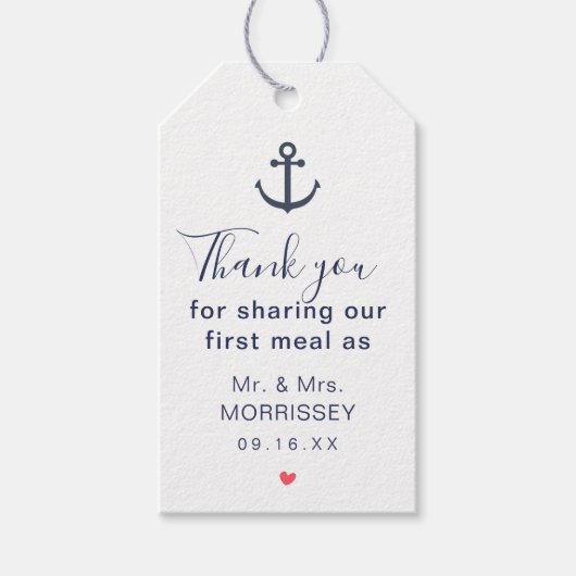 ファーストミール航海の結婚式の引き出物ラベル ギフトタグ (正面)