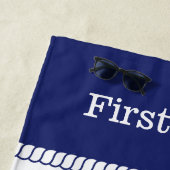 ファーストメイト航海のいかりの名前の追加 ビーチタオル (インサイチュ)