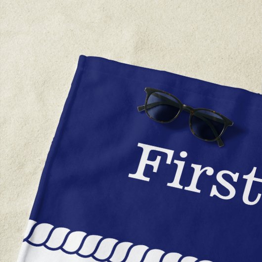 ファーストメイト航海のいかりの名前の追加 ビーチタオル (インサイチュ)