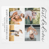 ファーストモダンファーザーデー4フォトコラージュ フリースブランケット (正面(横))