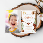 ファーストモダンロデオ南部カウボーイフォト誕生日 招待状