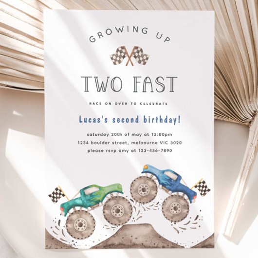 ファーストモンスタートラック2回目の誕生日パーティー 招待状