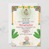 ファーストライスアナンパラシャンインディアンベビー 招待状 (正面)