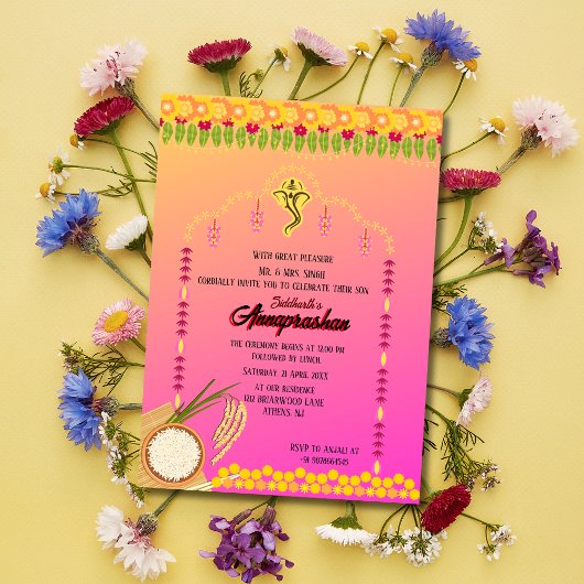 ファーストライスアナンパラシャンインディアン招待状 招待状