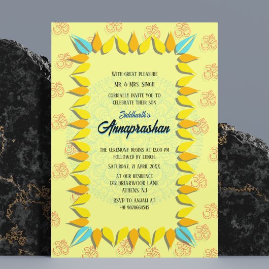 ファーストライスアナンパラシャンインディアン招待状 招待状