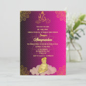 ファーストライス「アナンパラシャン」インディアンベビーイメージピンク 招待状 (スタンド正面)