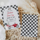 ファーストラップのまわりにザトラックレースカー1st誕生日 招待状