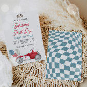 ファーストラップのまわりにザトラックレースカー1st誕生日 招待状