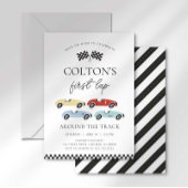 ファーストラップのまわりにザトラック誕生日招待状 招待状