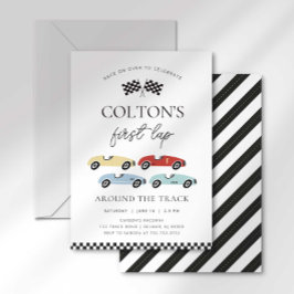 ファーストラップのまわりにザトラック誕生日招待状 招待状