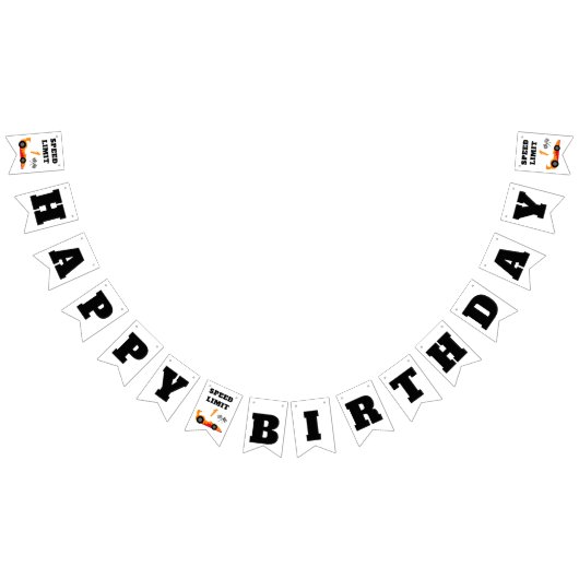 ファーストラップのまわりにザトラック、ハッピーバースデーデコール バンティングフラッグ (全)