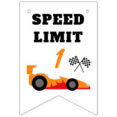 ファーストラップのまわりにザトラック、ハッピーバースデーデコール バンティングフラッグ (第1の旗)