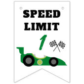 ファーストラップのまわりにザトラック、ハッピーバースデーデコール バンティングフラッグ (第1の旗)