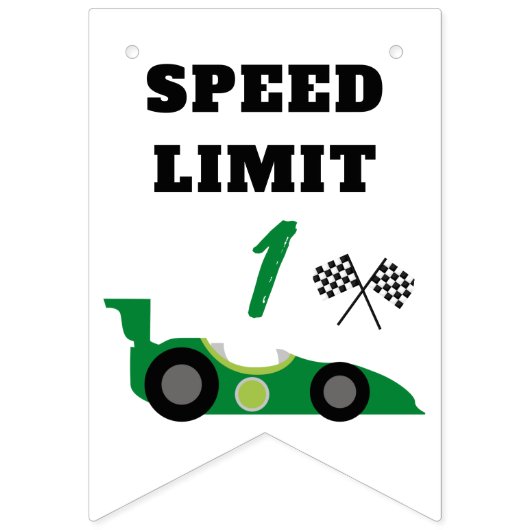 ファーストラップのまわりにザトラック、ハッピーバースデーデコール バンティングフラッグ (第1の旗)