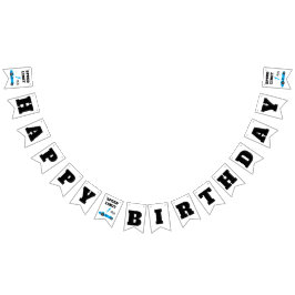 ファーストラップのまわりにザトラック、ハッピーバースデーデコール バンティングフラッグ