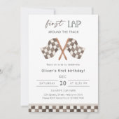 ファーストラップレーシング 1歳の誕生日パーティー 招待状 (正面)