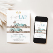 ファーストラップレースカーツインズ誕生日招待状 招待状