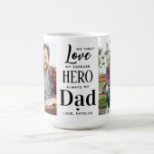 ファーストラブフォーエバーパーソナライズされたヒーロー2フォトパパ コーヒーマグカップ (中央)