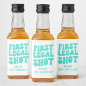 ファーストリーガルショットレトロターコイズ21st誕生日 リキュールボトルラベル (ボトル)