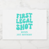 ファーストリーガルショットレトロターコイズ21st誕生日 リキュールボトルラベル (シングルラベル)