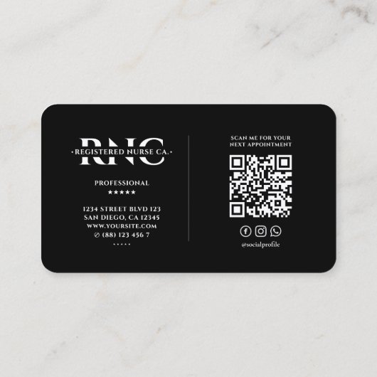 ファーストレスポンダーレスキュー医療ナースEMSカドゥセウス 名刺 (裏面)