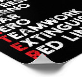 ファーストレスポンダー消防用薄い赤線 ポスター (角)