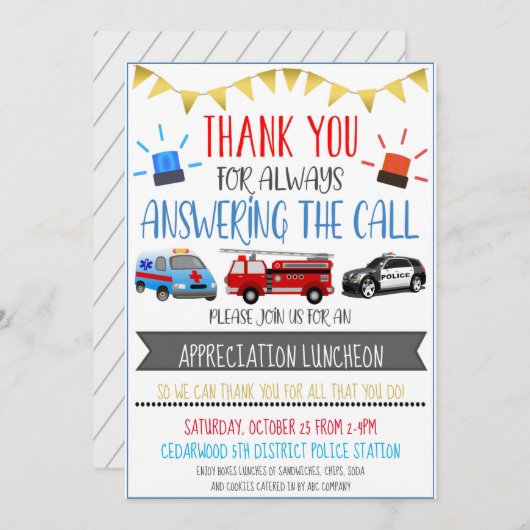 ファーストレスポンダー評価イベント招待状 招待状 (正面/裏面)