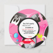 ファーストレースカーガールズ2nd誕生日パーティーサークル 招待状 (正面)