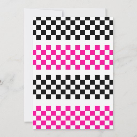 ファーストレースカーガールズ2nd誕生日パーティーピンク 招待状 (裏面)