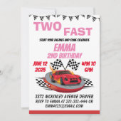 ファーストレースカーガール2nd誕生日パーティー 招待状 (正面)