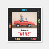 ファーストレースカーボーイズ誕生日写真 スタンダードカクテルナプキン (正面)