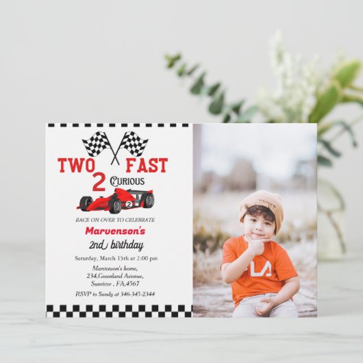 ファーストレースカーボーイズ2nd誕生日パーティー 招待状 (スタンド正面)