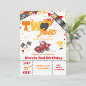 ファーストレースカーボーイバースデーパーティーへの招待 招待状 (スタンド正面)