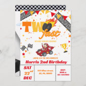 ファーストレースカーボーイバースデーパーティーへの招待 招待状 (正面/裏面)