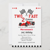 ファーストレースカーボーイ2歳の誕生日パーティー 招待状 (正面)