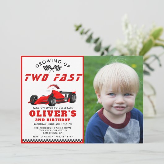 ファーストレースカーボーイ2ndフォトバースデーパーティー 招待状 (スタンド正面)