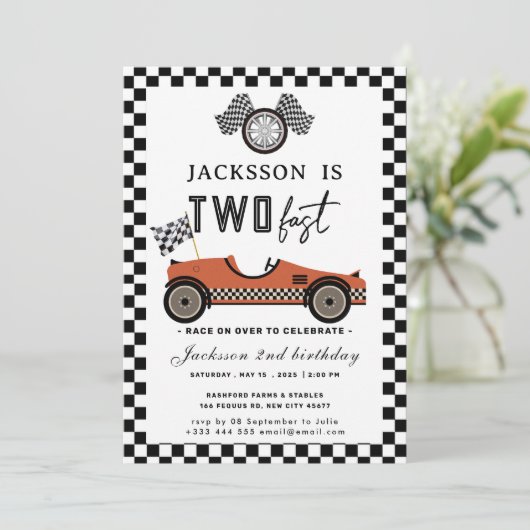 ファーストレースカー誕生日パーティー2 招待状 (スタンド正面)