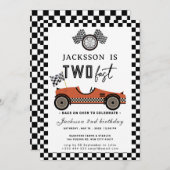 ファーストレースカー誕生日パーティー2 招待状 (正面/裏面)
