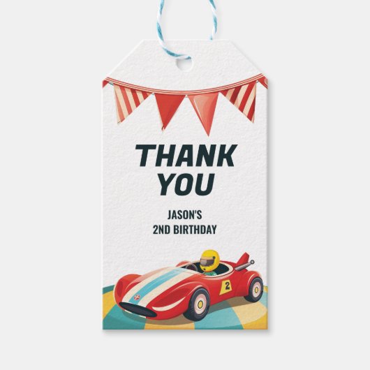 ファーストレースカー2nd誕生日 ギフトタグ (正面)