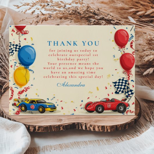 ファーストレースカー2nd誕生日 サンキューカード